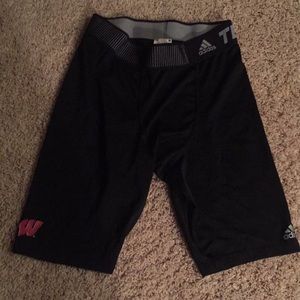 Wisconsin Adidas Compression Shorts
